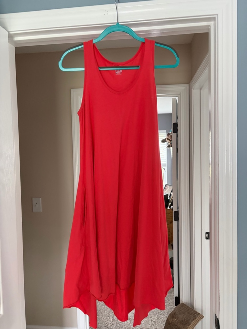 Red Sleeveless Swing Dress